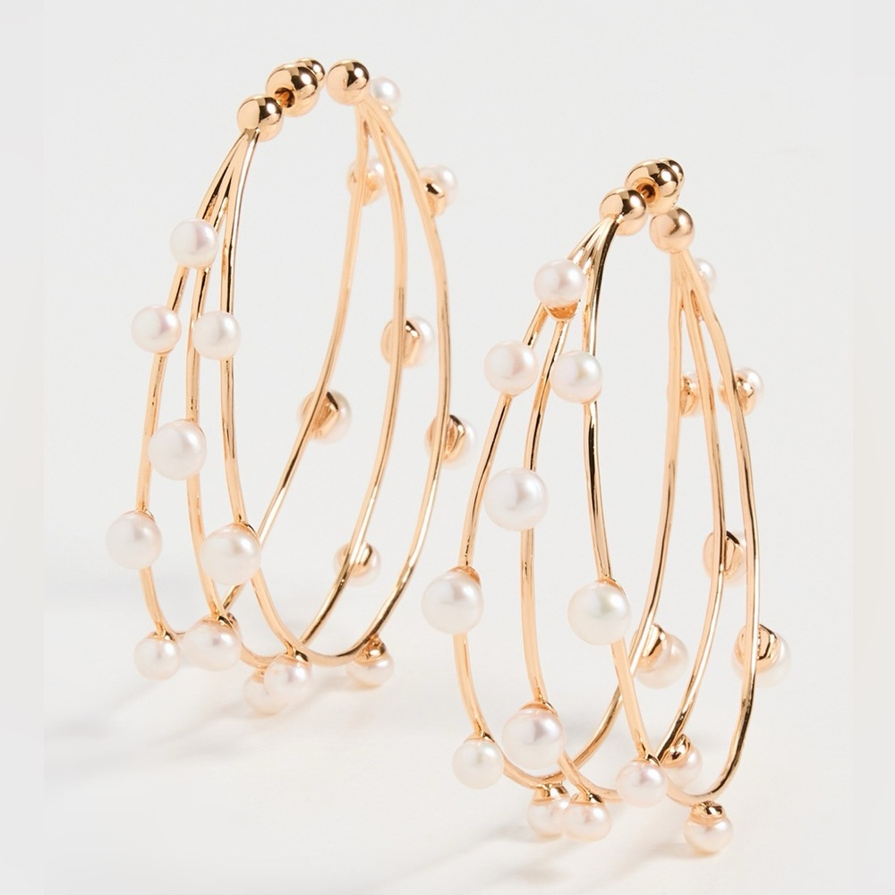 🌺🎉HP🎉🌺 NWT Cult Gaia Shanti Large Pearl Earrings - Picture 12 of 16